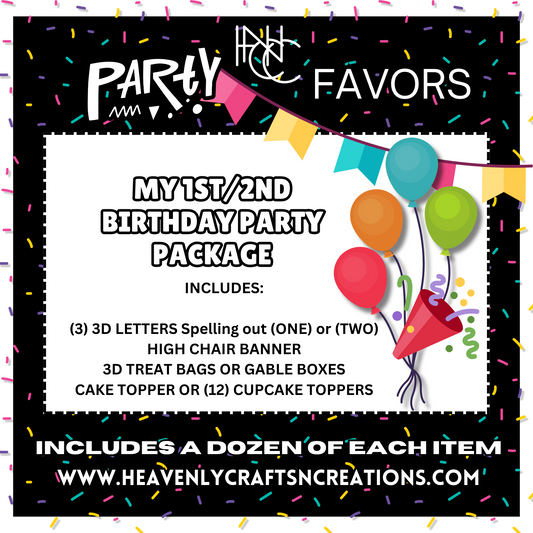 1st/2nd Birthday Party favor package
